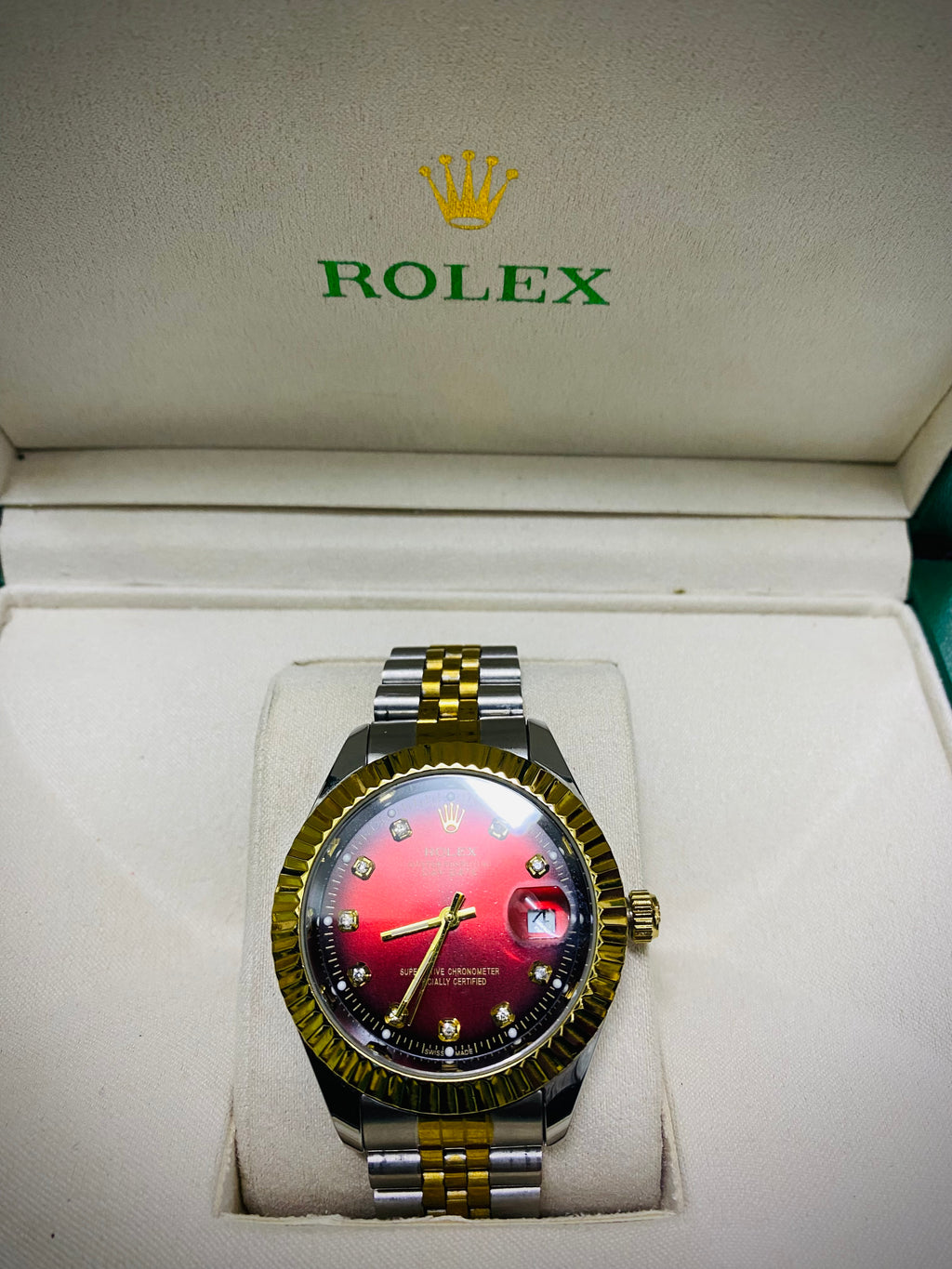 Luxury Rolex Style Automatic Watch with Premium Box & Card ⌚✨