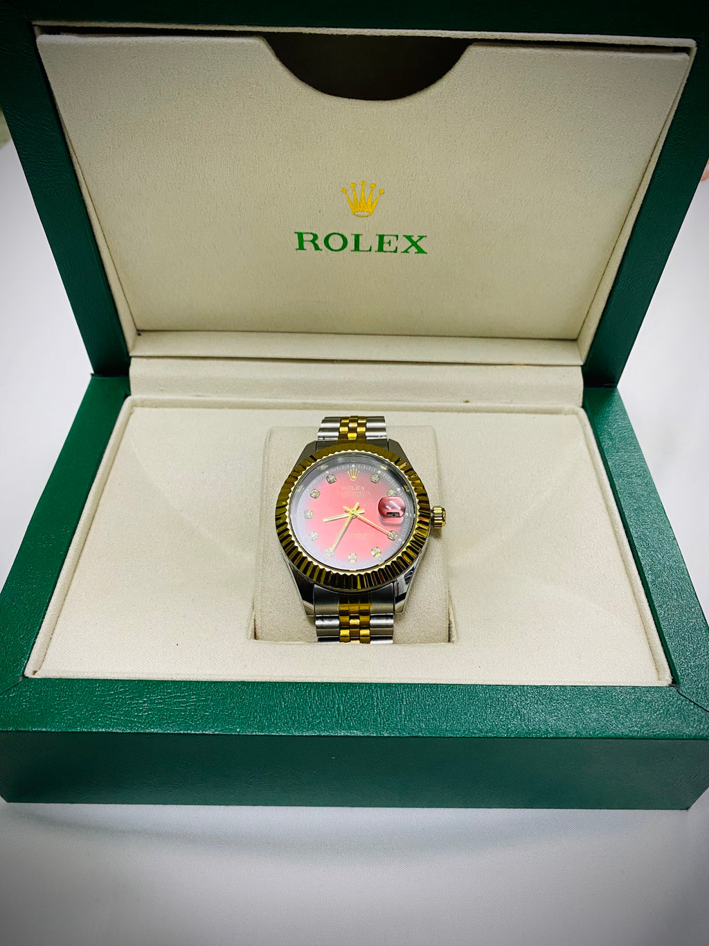 Luxury Rolex Style Automatic Watch with Premium Box & Card ⌚✨